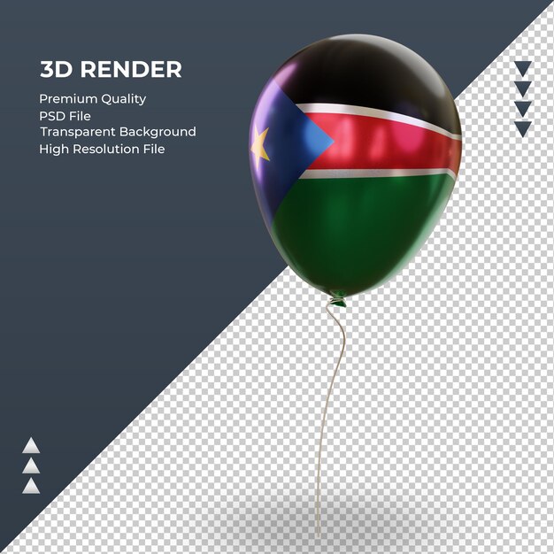 PSD 3d-ballon zuid-soedan vlag realistische folie weergave juiste weergave