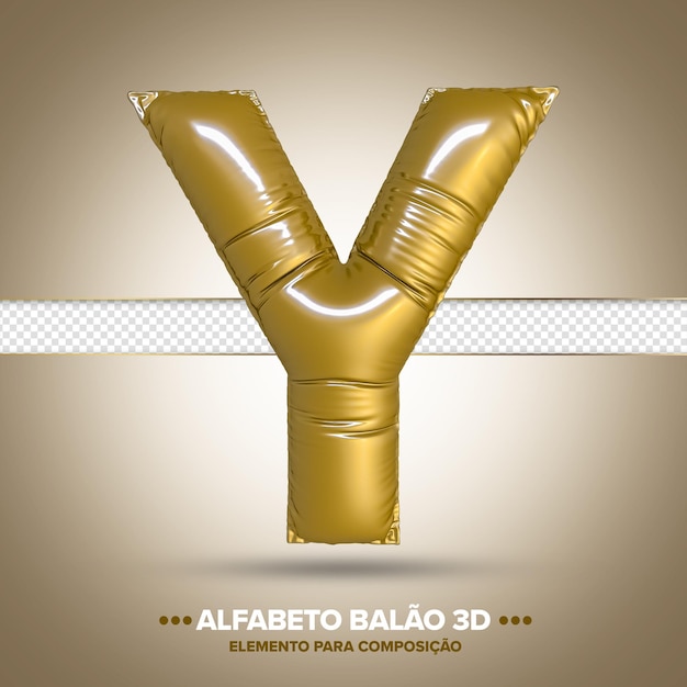 PSD alfabeto palloncino 3d lettera y