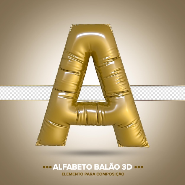 Alfabeto palloncino 3d lettera a