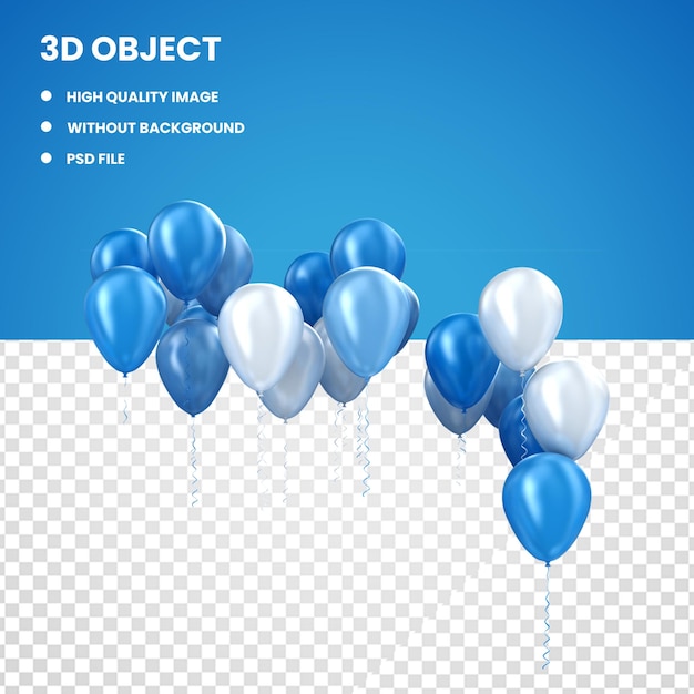 PSD 3d balloon blue