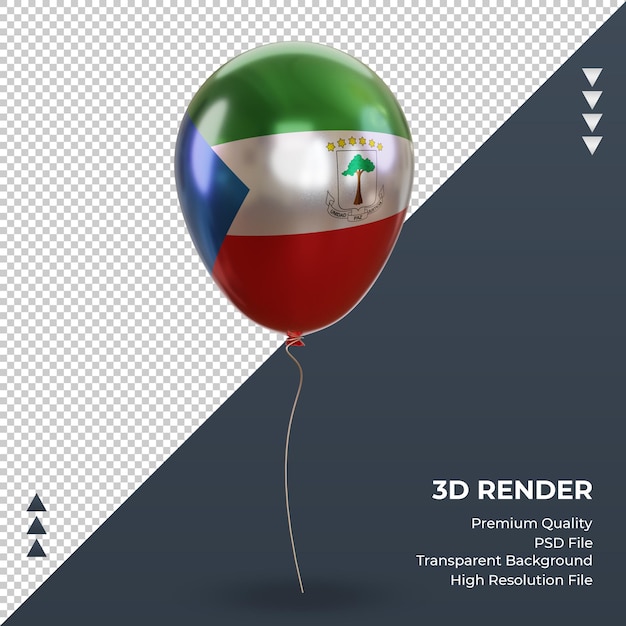 PSD 3d balloon equatorial guinea flag realistic foil rendering front view