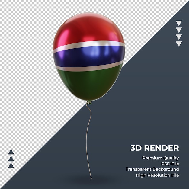 3d balloon gambia flag realistic foil rendering front view