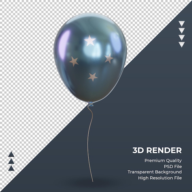 3d balloon micronesia bandiera realistica lamina rendering vista frontale