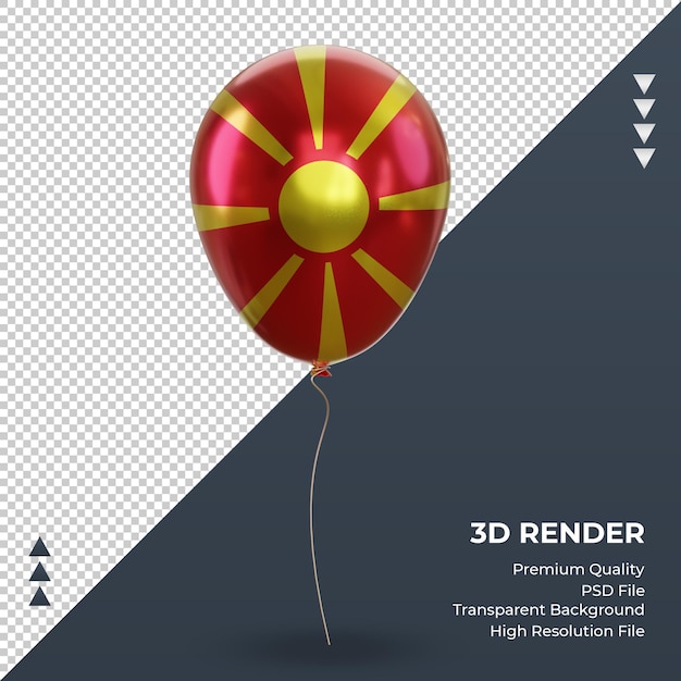 3d balloon north macedonia flag realistic foil rendering front view