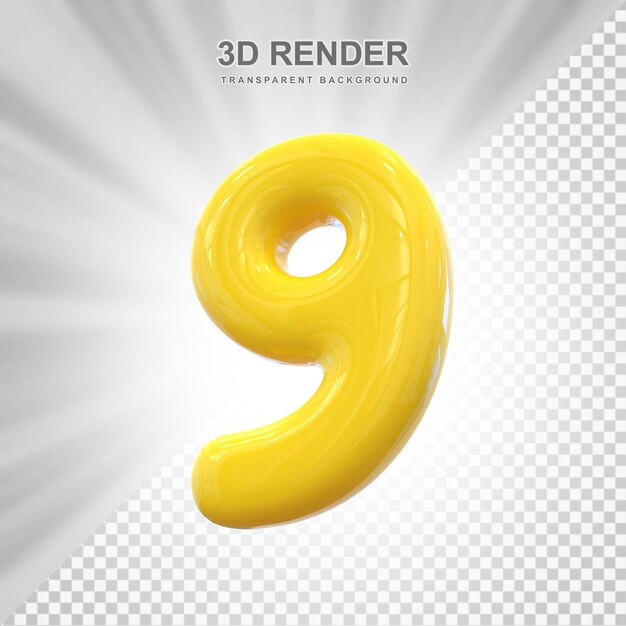 PSD 3d balloon number9