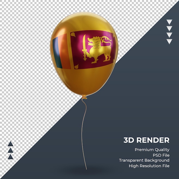 3d balloon sri lanka bandiera lamina realistica rendering vista frontale