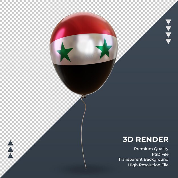 3d balloon siria bandiera lamina realistica rendering vista frontale