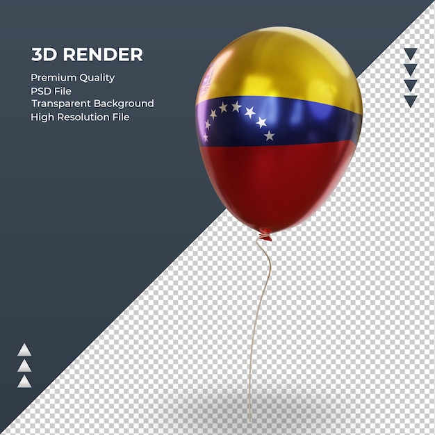 3d palloncino bandiera venezuela realistica foil rendering vista a destra