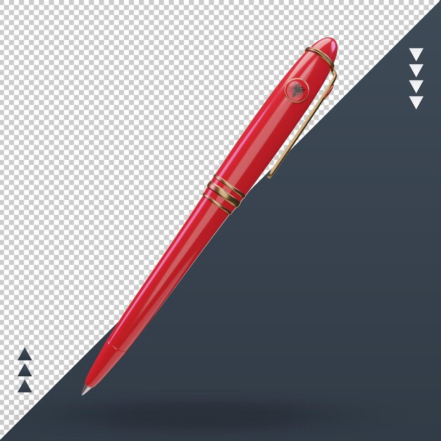 PSD 3d ballpoint albania flag rendering front view