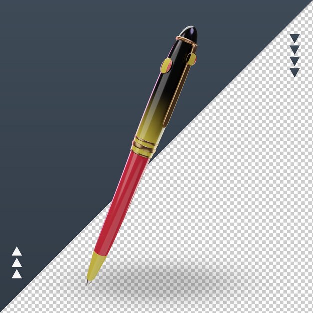 PSD 3d ballpoint belgium flag rendering right view