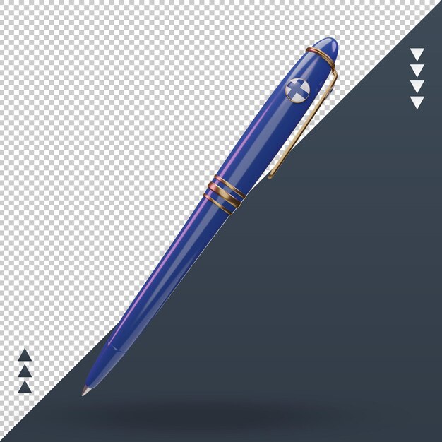 PSD 3d ballpoint finland flag rendering front view