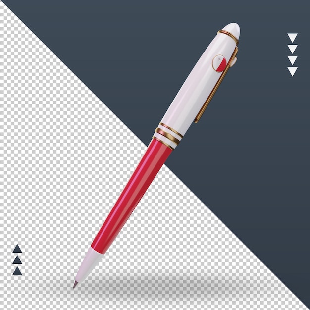 3d ballpoint malta flag rendering left view