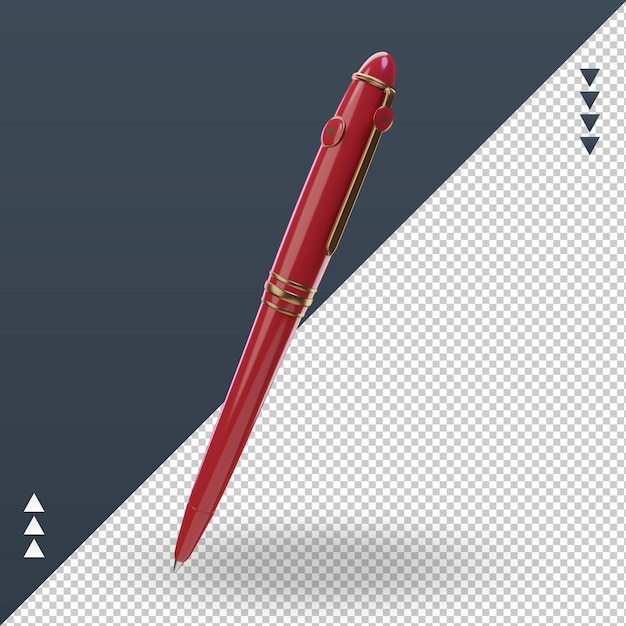 3d ballpoint morocco flag rendering right view