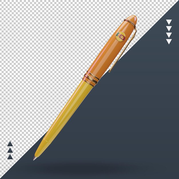 PSD 3d ballpoint sri lanka flag rendering front view