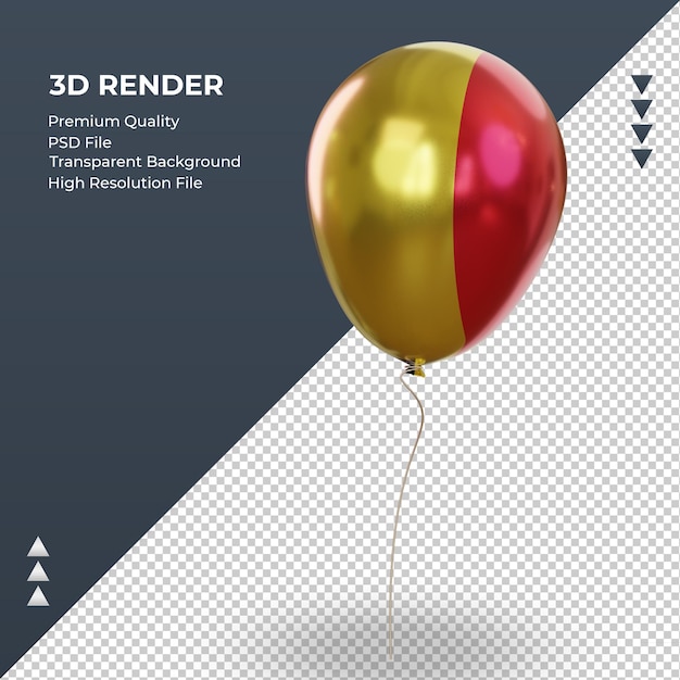 3d Balon Flaga Belgii Realistyczna Folia Renderująca Prawy Widok