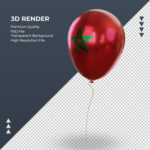 3d Balon Flaga Maroka Realistyczna Folia Renderująca Prawy Widok