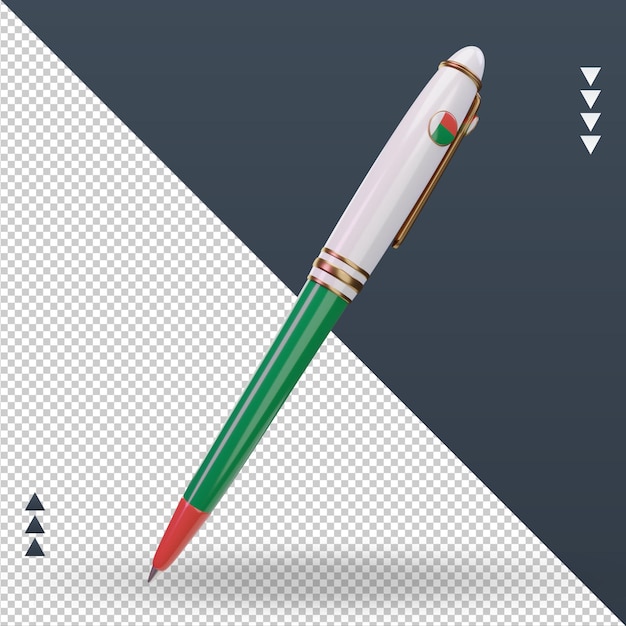 3d balpen madagaskar vlag weergave linker weergave