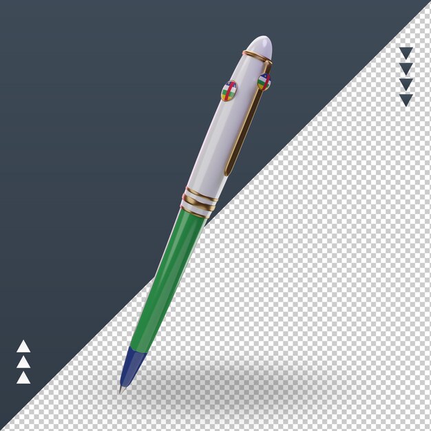 3d-balpen vlag van de centraal-afrikaanse republiek, weergave van de juiste weergave