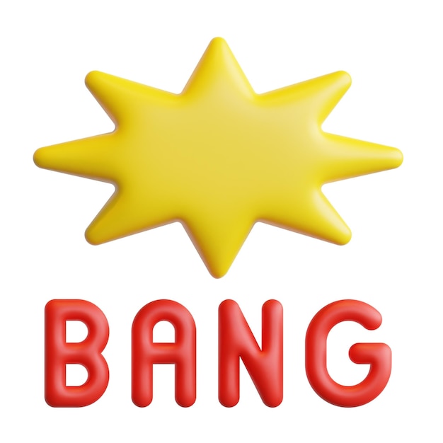 3d bang social media slang sticker high quality render icons