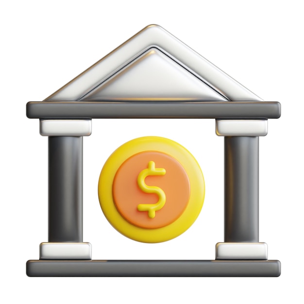 3d bank investment concept high quality render illustration and icon