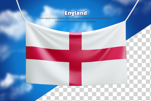 3d баннер флаг англии или 3d флаг англии развевающийся баннер