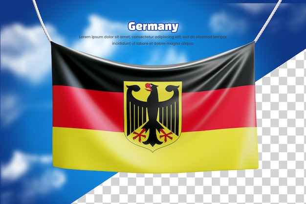 PSD 독일 또는 3d 독일 깃발을 흔들며의 3d 배너 깃발