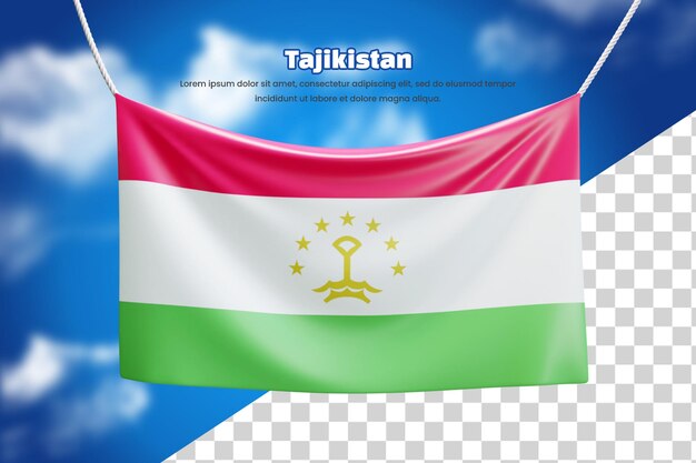 PSD 3d bandiera bandiera del tagikistan o 3d tagikistan bandiera sventolante