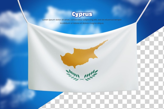 3d bannervlag van Cyprus of 3d Cyprus zwaaiende bannervlag