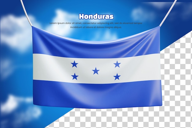 3d bannervlag van honduras of 3d zwaaiende bannervlag van honduras