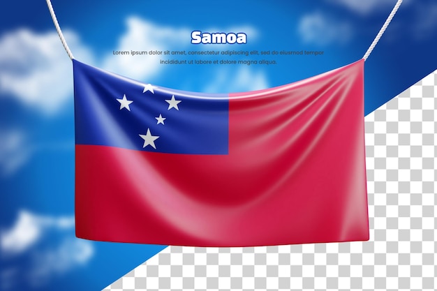 3d bannervlag van samoa of 3d samoa wuivende bannervlag