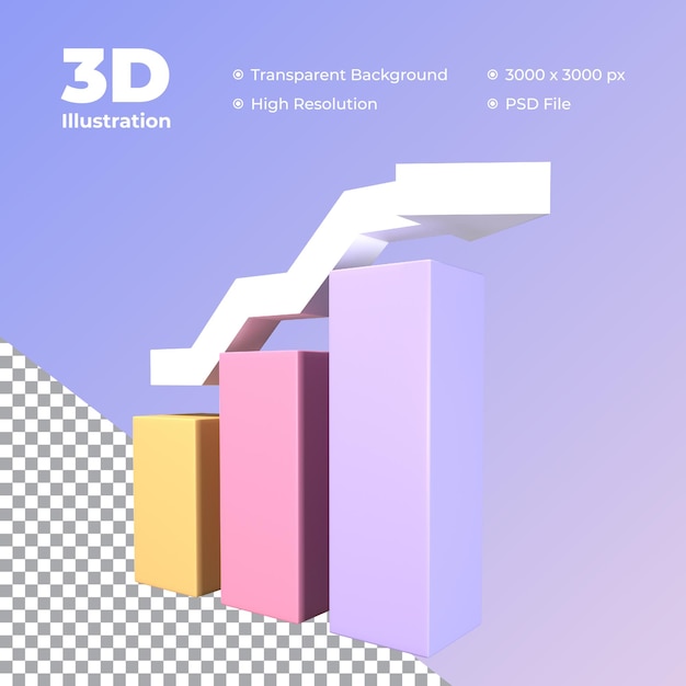 3d bar chart illustration