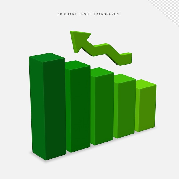 PSD 3d bar chart transparent