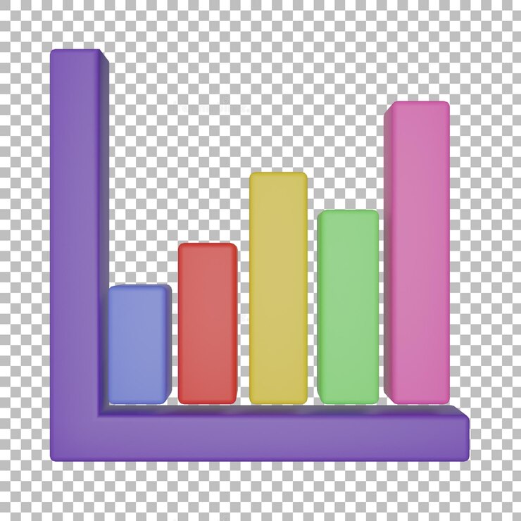 PSD 3d bar front view with transparent background