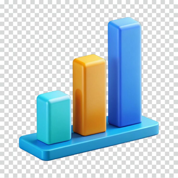 PSD 3d 条形图数据可视化上升趋势增长图彩色块统计表示 业务分析进展指标数据分析上升轨迹绩效指标