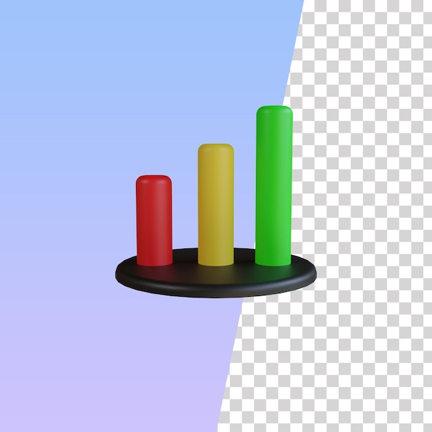 PSD 3d bar graph icon