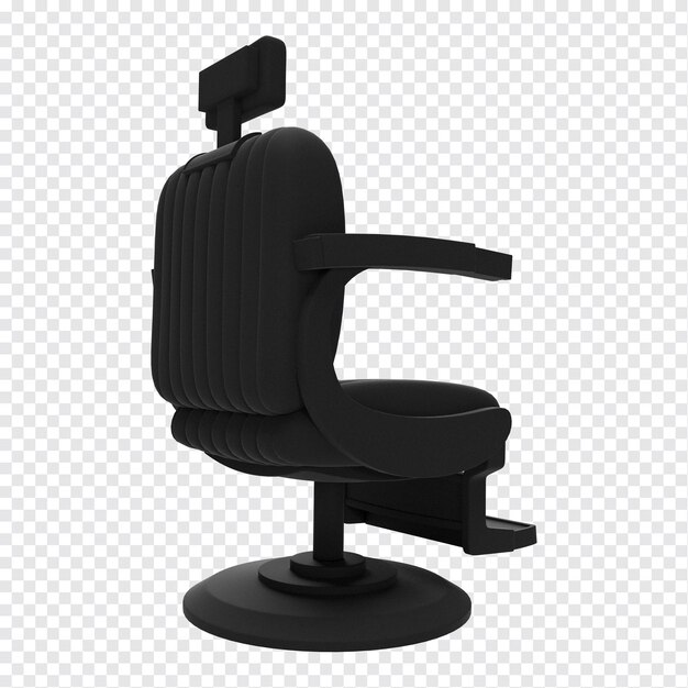 PSD 3d barber chair back side view for salon and fashion armchair design interior