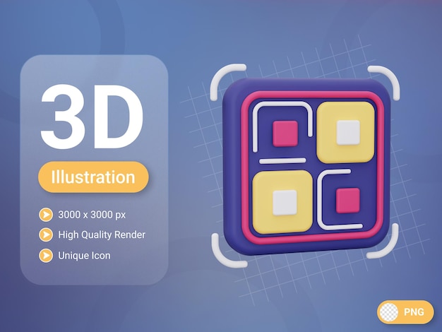 PSD 3d barcode icon