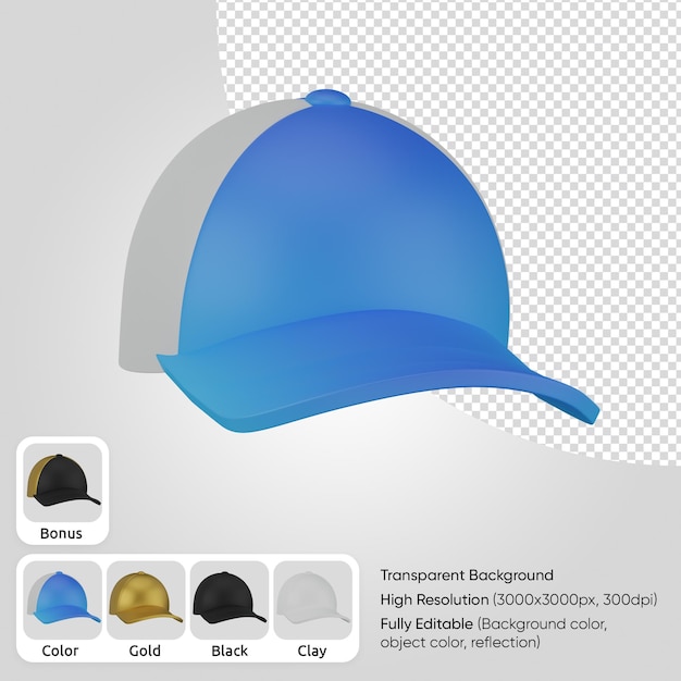 3d baseball cap
