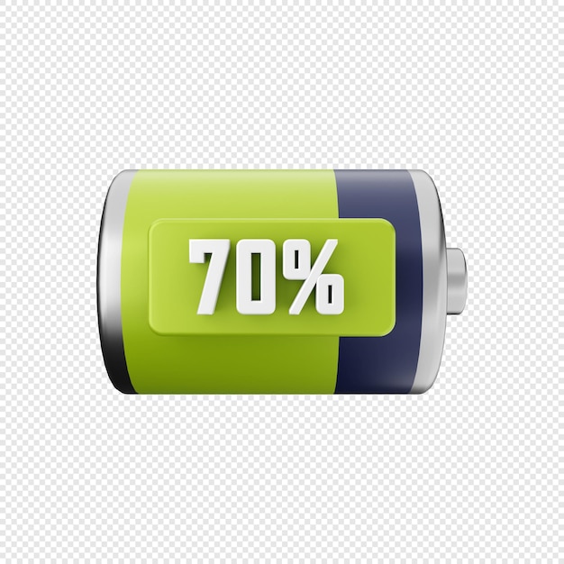 PSD 3d-batterij 70 procent pictogramillustratie