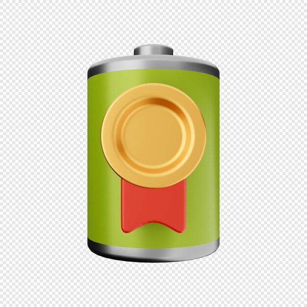 3D Battery Best Reward Icon Illustration