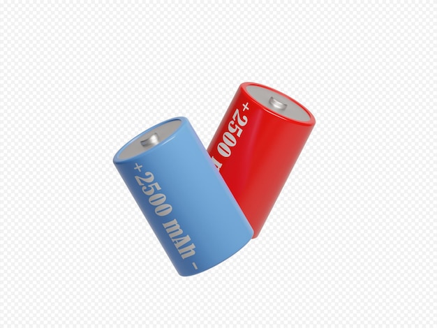 Illustrazione della batteria 3d con sfondo trasparente