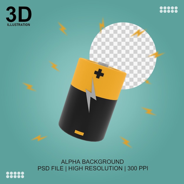 PSD 3d battery illustration