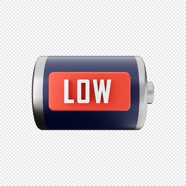 PSD 3d battery low icon illustration