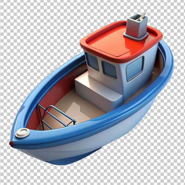 PSD 3d barca da spiaggia sfondo trasparente