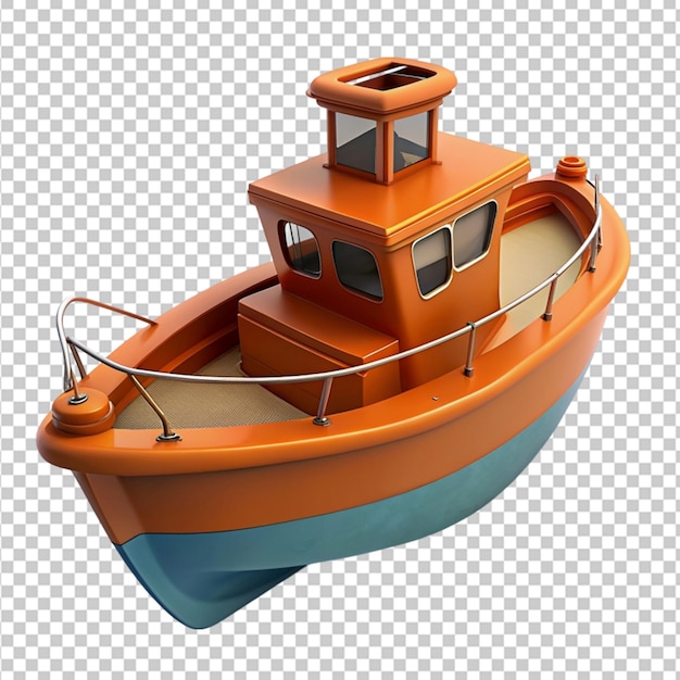 3d beach boat transparent background