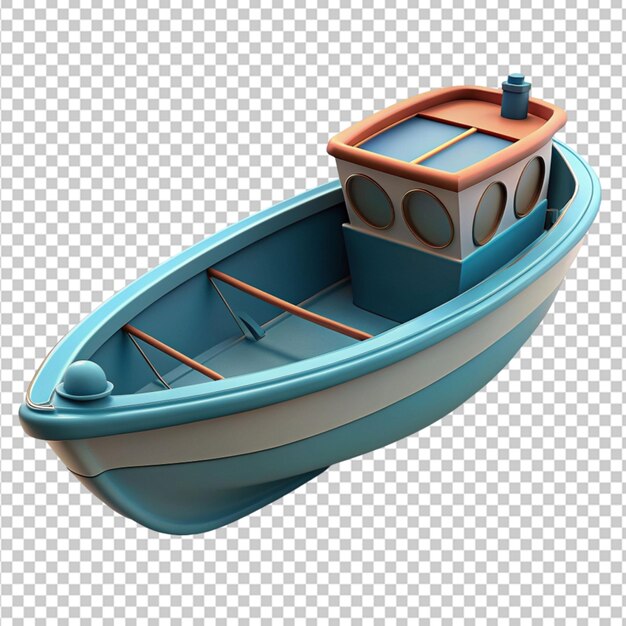 PSD 3d beach boat transparent background