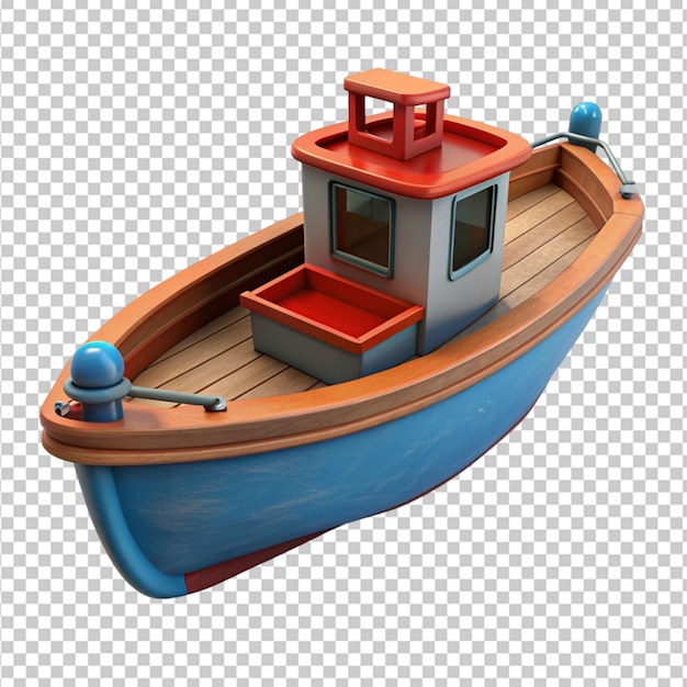 PSD 3d beach boat transparent background