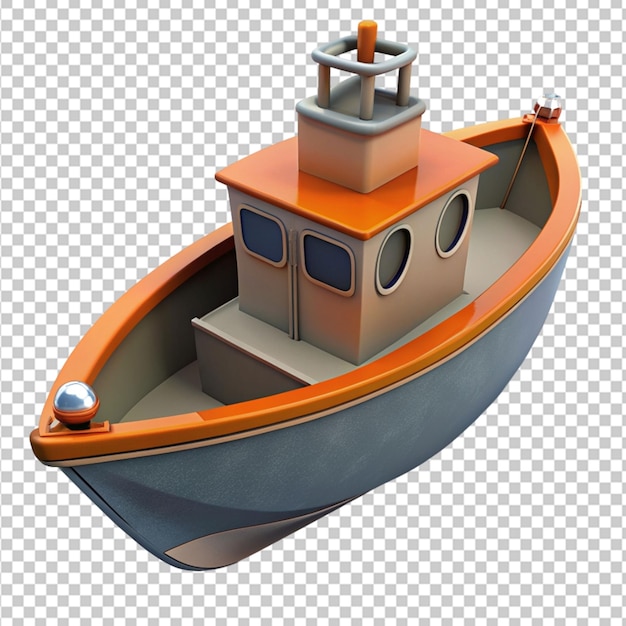 PSD 3d ビーチボート 透明な背景