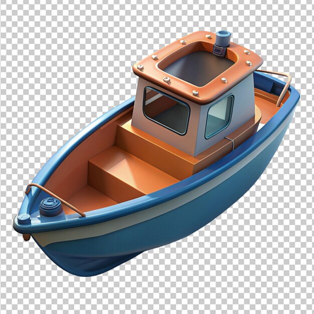 PSD 3d beach boat transparent background