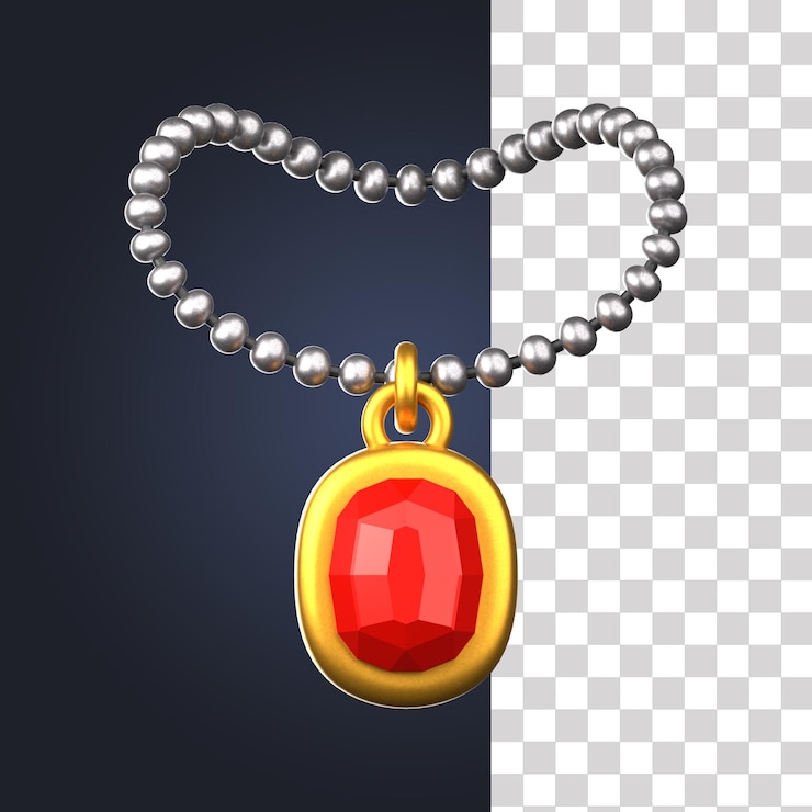 PSD 3d beaded jewelry illustration